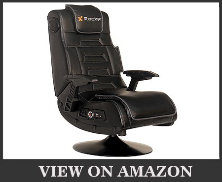 X Rocker Pro Series 2.1 Vibrating Black Leather Foldable Video Gaming Chair