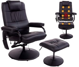 HOMCOM Massaging Faux Leather Recliner Chair