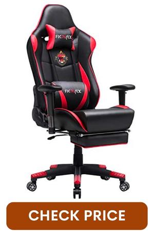 Ficmax Ergonomic Gaming Chair with Footrest