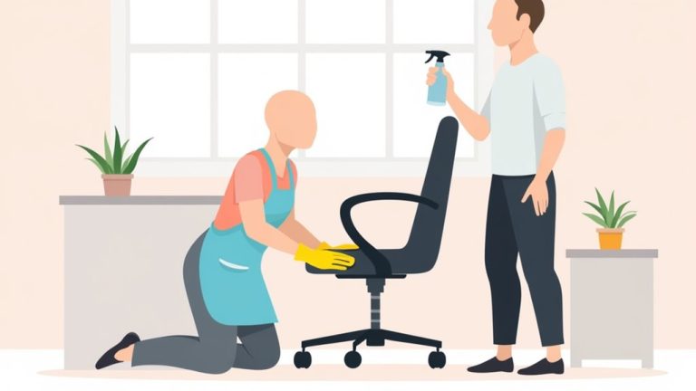 cleaning an office chair