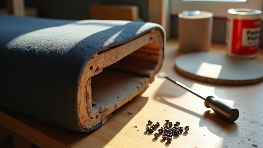 disassemble chair parts carefully