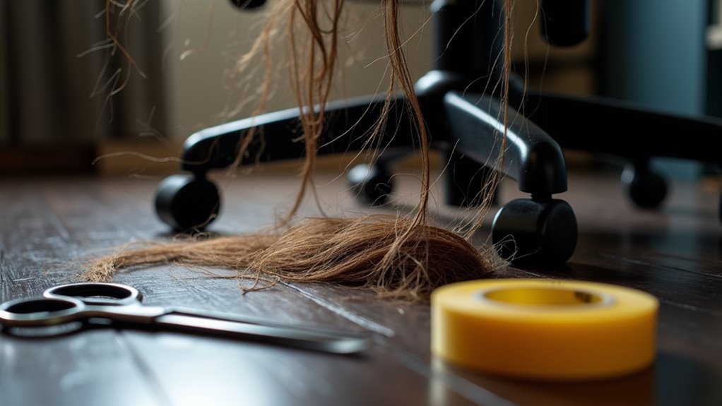 hair buildup in wheels