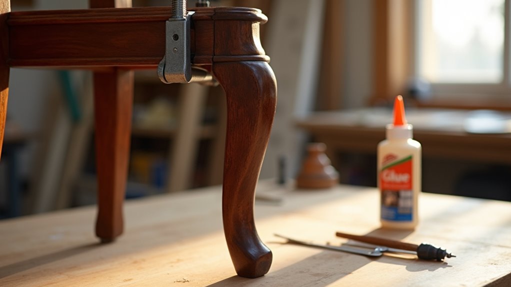 reassemble and clamp chair leg