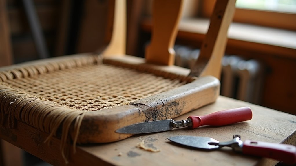 remove old cane spline