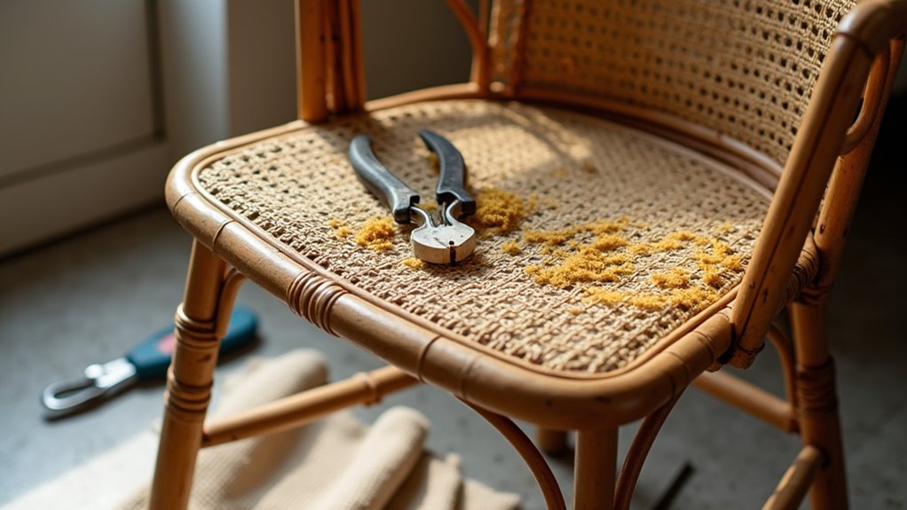 remove old cane webbing