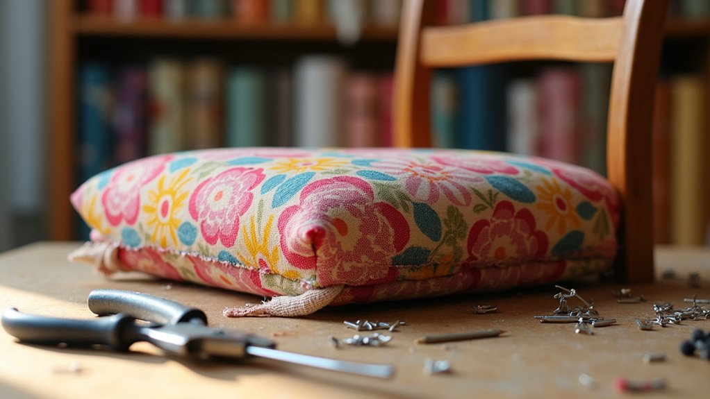 remove old chair fabric