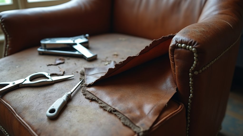 remove old upholstery carefully