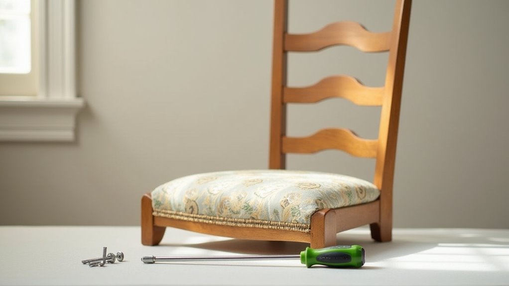 removing chair seat screws