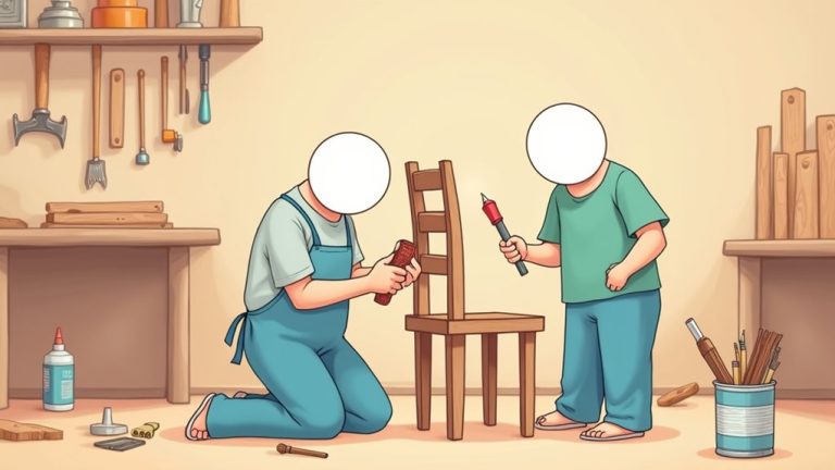 repairing a damaged chair