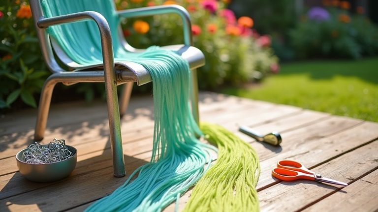 reweaving a lawn chair